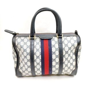 Gucci GG Sherry line navy blue handbag